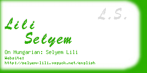 lili selyem business card